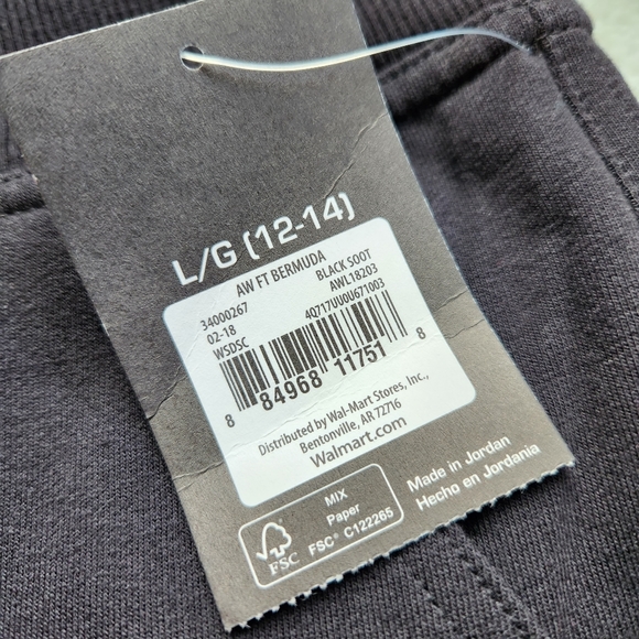 NWT Athletic Works Shorts | Cotton/Poly | Size Large 12/14 - Picture 4 of 6